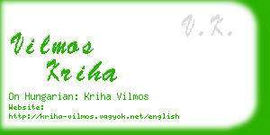 vilmos kriha business card